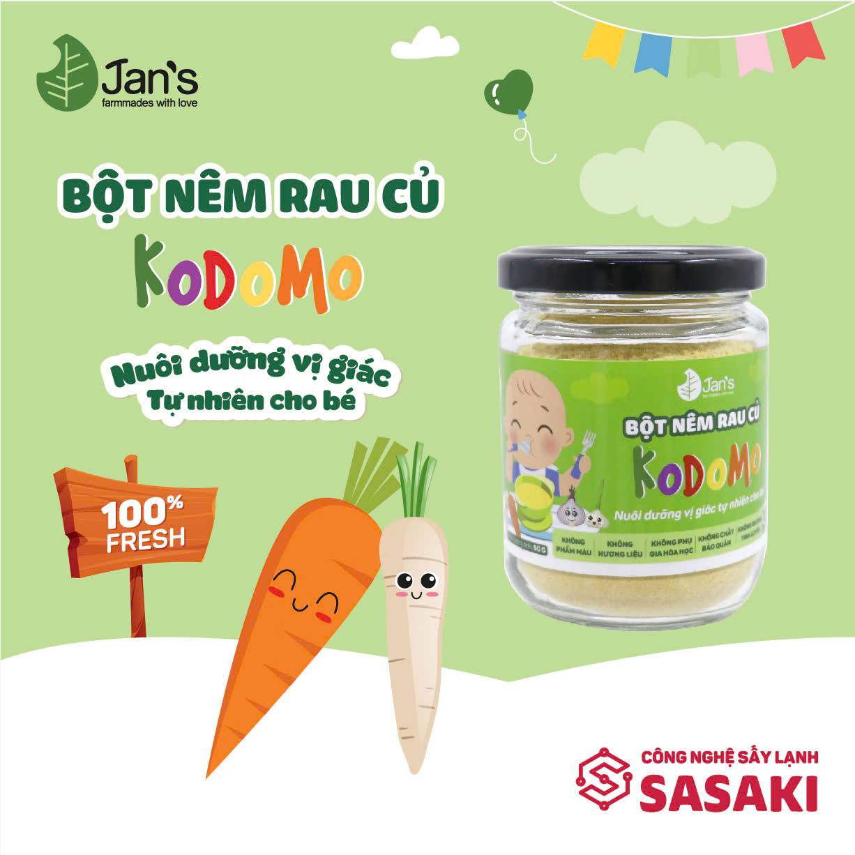 Bột nêm rau củ Kodomo