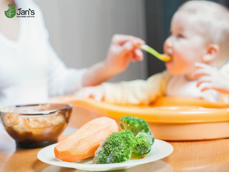 bột rau củ quả cho bé ăn dặm